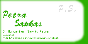 petra sapkas business card