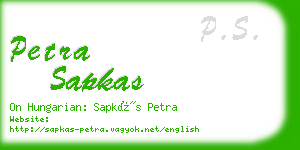 petra sapkas business card